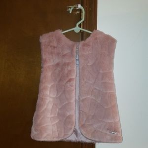Mayoral blush pink faux fur vest , gently used.